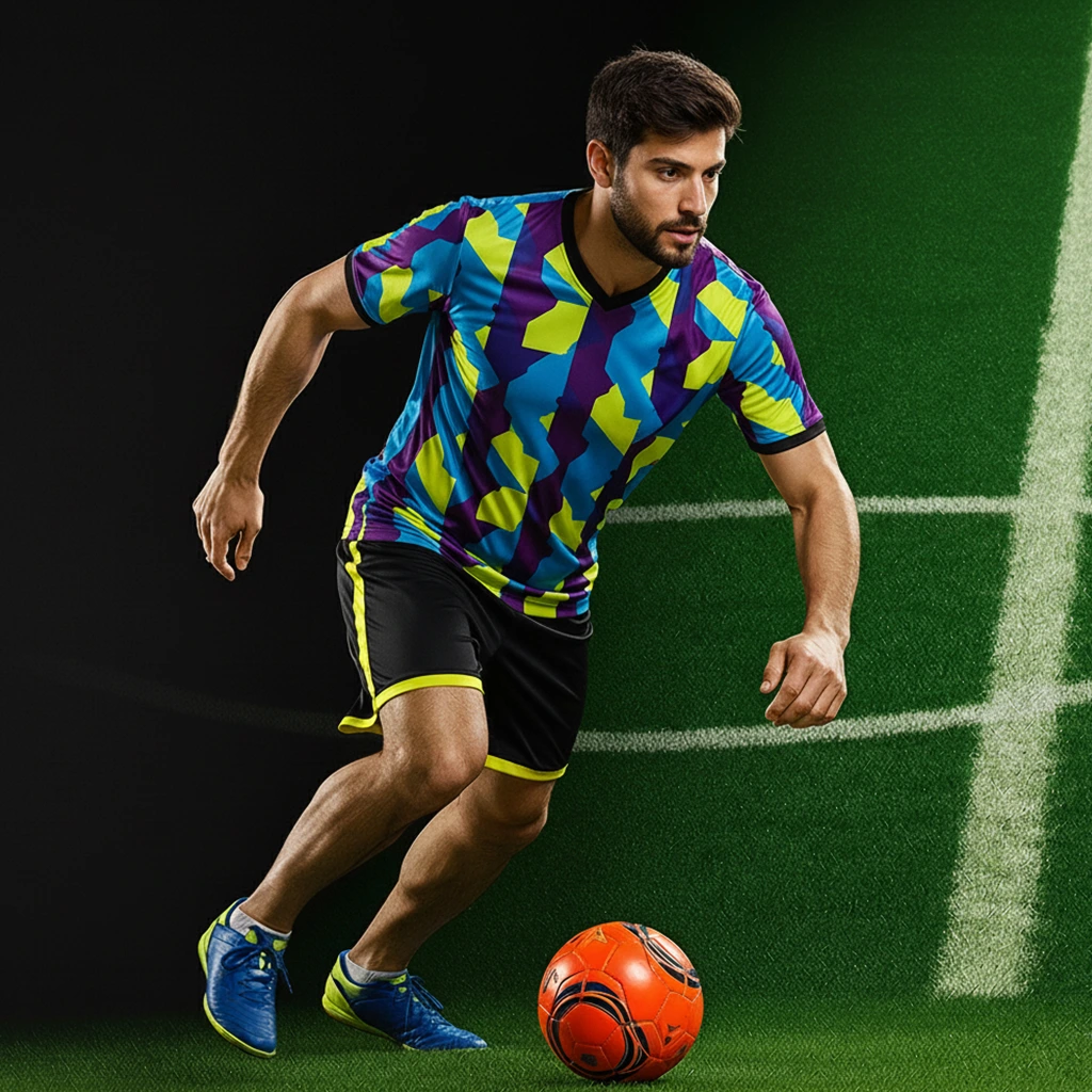 Football player in black helmet and white jersey holding a football